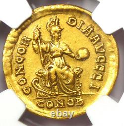 Ancien Roman Gratien Av Solidus Gold Coin 367-383 Ad Certifié Ngc Au