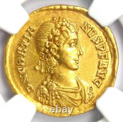 Ancien Roman Gratien Av Solidus Gold Coin 367-383 Ad Certifié Ngc Au