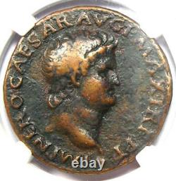 Ancien Roman Nero Ae Comme Pièce 54-68 Ad Certifié Ngc Vf Rare