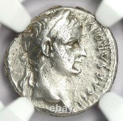 Ancien Tibère Romain Ar Denarius Argent Hommage Penny Coin 14-37 Ad Ngc Vf