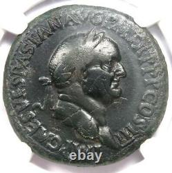 Ancien Vespasien Romain Ae Sestertius Coin 69-79 Ad Certifié Ngc Choice Fine