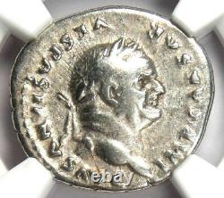 Ancien Vespasien Romain Ar Denarius Silver Coin 69- Ad Certifié Ngc Choice Fine