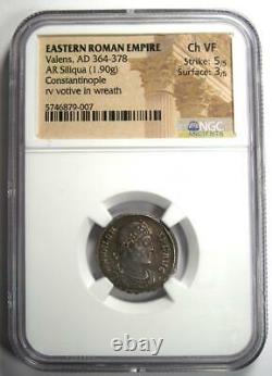 Ancient East Roman Valens Ar Siliqua Coin 364-378 Ad Certifié Ngc Choice Vf
