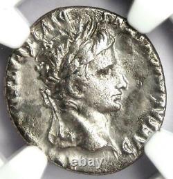 Ancient Roman Augustus Ar Denarius Coin 27 Av. J.-c. 14 Ad Certifié Ngc Vf