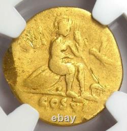Ancient Roman Empire Titus Gold Av Aureus Coin 79-81 Ad Certifié Ngc Fine