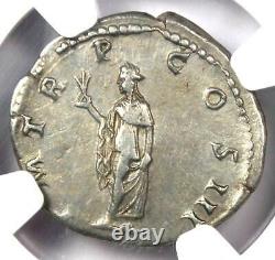 Ancient Roman Hadrian Ar Denarius Coin 117-138 Ad Certifié Ngc Choice Vf