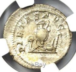 Ancient Roman Maximus Ar Denarius Argent Monnaie 235-238 Ad Certifié Ngc Au