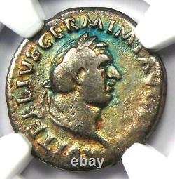 Ancient Roman Vitellius Ar Denarius Coin 69 Ad Certifié Ngc Vg (très Bon)
