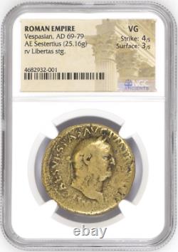 Ancient Vespasian Ad 69-79 Roman Empire Ae Sestertius Ngc Vg Coin