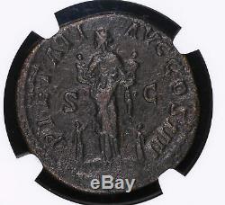 Antonin Le Pieux Sesterce 138 161 Ad Ancienne Pièce De Monnaie Romaine Pietas Enfants Ngc