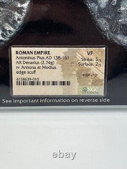 Antoninus Pie Ad 138-161 Empire Romain Ar Denarius Coin Ngc Vf