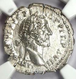 Antoninus Pie Ar Denarius Pièce Romaine D'argent 138-161 Ad. Certifié Ngc Au