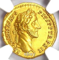 Antoninus Pie Gold Av Aureus Roman Coin 138-161 Ad Certifié Ngc Choice Au