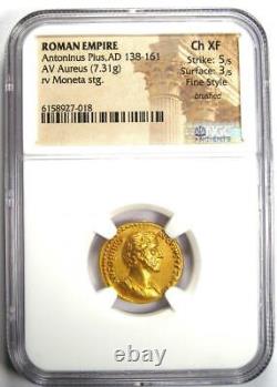 Antoninus Pie Gold Av Aureus Roman Coin 138-161 Ad Ngc Choice Xf Style Fin