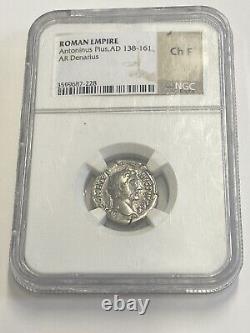 Antonius Pius AD 138-161 Empire romain NGC Choix Belle pièce de monnaie Fine