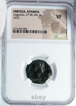 Apameia In Phrygia 27bc Ancienne Pièce Romaine D'auguste Artemis Statue Ngc I89153