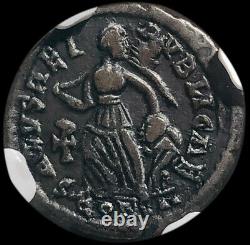 Arcadius Victoire Empereur Romain 383-408 Ad. Æ Nummus Coin Ngc Vf + Coa Ggcoins
