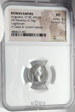 Auguste Biblique Jésus-christ Temps Rendre Caesar Argent Romaine Monnaie Ngc I82352