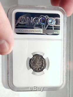 Auguste Romain Authentique Ancien 19bc Silver Coin Ob Civis Servatos Ngc I72342