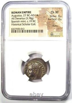 Augustus Ar Denarius Argent Octave Coin 27 Bc 14 Ad Ngc Choice Xf (ef)