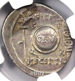 Augustus Ar Denarius Argent Octave Coin 27 Bc 14 Ad Ngc Choice Xf (ef)
