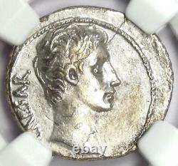 Augustus Ar Denarius Bull Coin 27 Av. J.-c. 14 Ad (pergamum). Certifié Ngc Xf (ef)