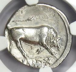 Augustus Ar Denarius Coin 15-13 Av. J.-c. (lugdunum, Bull) Ngc Choice Vf (very Fine)
