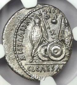 Augustus Ar Denarius Coin 15-13 Av. J.-c. (lugdunum) Ngc Choice Vf (très Fine)