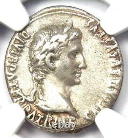 Augustus Ar Denarius Coin 27 Av. J.-c. 14 Après Jc (lugdunum) Ngc Choice Vf (very Fine)