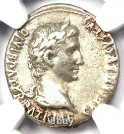 Augustus Ar Denarius Coin 27 Av. J.-c. 14 Après Jc (lugdunum) Ngc Choice Vf (very Fine)