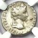 Augustus Ar Denarius Coin 27 Bc 14 Ad (lugdunum Mint) Amende Certifiée Ngc