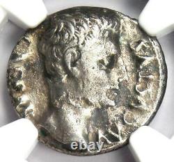 Augustus Ar Denarius Coin 27 Bc 14 Ad (mint Espagnol) Certifié Ngc Vf