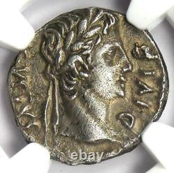 Augustus Ar Denarius Coin 8 Bc (lugdunum) Certifié Ngc Au Rare À Au