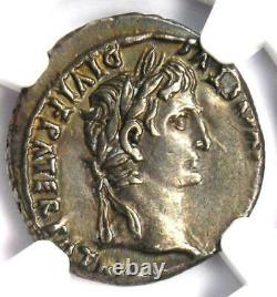 Augustus Ar Denarius Pièce 27 Av. J.-c. 14 A Déclaré (lugdunum). Certifié Ngc Choice Xf (ef)