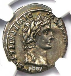 Augustus Ar Denarius Pièce 27 Av. J.-c. 14 A Déclaré (lugdunum). Certifié Ngc Choice Xf (ef)