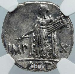Augustus Authentic Ancient 15bc Argent Roman Coin Actium Victoire Ngc I88889