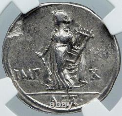Augustus Authentic Ancient 15bc Silver Roman Coin Actium Victory Ngc I88630