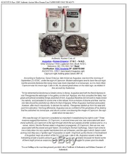 Augustus Rare 12bc Authentique Monnaie Romaine Ancienne En Argent Antique Capricorne Ngc Xf I62473