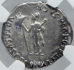 Augustus Vintage Antique Espagne Monnaie Argent Roman Denarius Pièce Mars Ngc I87722