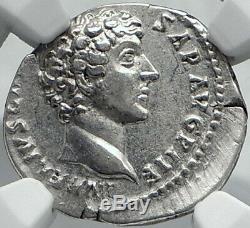 Aurelius César Marcus Authentique Ancien 145ad Romain Silver Coin Ngc I82590