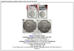 Autriche Saint-empire Romain Germanique Ferdinand II Argent Archiduc Taler Monnaie Ngc I62165
