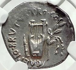 Brutus Assassin Of Julius Caesar Rare 42bc Ancient Silver Roman Coin Ngc I68163