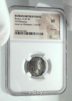 Brutus Jules César Assassin 54bc Argent Antique République Romaine Monnaie I79206