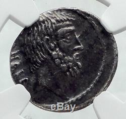 Brutus Jules César Assassin Ancêtres République Romaine Argent Monnaie Ngc I81701