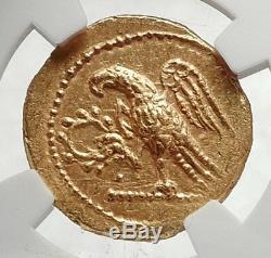 Brutus Julius Caesar Assassin Romain 44bc Pièce D'or Grec Antique Ngc Ms I66630