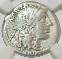 C. 121 Bc Argent République Romaine C. Denier Plutius Coin Ngc Bon Choix