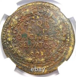 Caligula Ae Sestertius Copper Roman Coin 37-41 Ad Certifié Ngc Vf (très Beau)