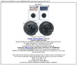 Caligula & Caesonia Très Rare Carthago Nova Espagne Ancient Roman Coin Ngc I86176