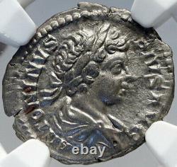 Caracalla Authentic Ancien 201ad Rome Argent Roman Coin Galley Ship Ngc I82626