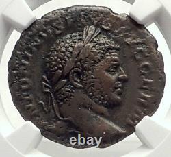 Caracalla Authentique Ancien 217ad Rome Véritable Monnaie Romaine Lion Ngc I71724